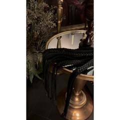 Плетёный флоггер Scandal из натуральной кожи (черный)