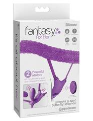 Фиолетовый пояс с вибровкладкой Ultimate G-Spot Butterfly Strap-On - 