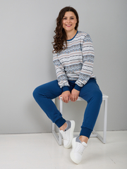 Костюм с брюками КБ-90М/голубой-зимнийузор