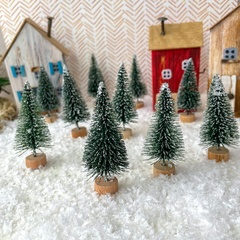 Елочки мини искусственные декоративные, 8 см, набор 10 шт.