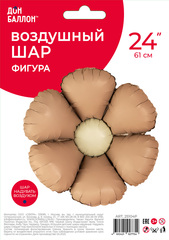 К Мини-фигура, Цветок, Ромашка, Сатин Бежевый, 24''/61 см, 1 шт. (под воздух)