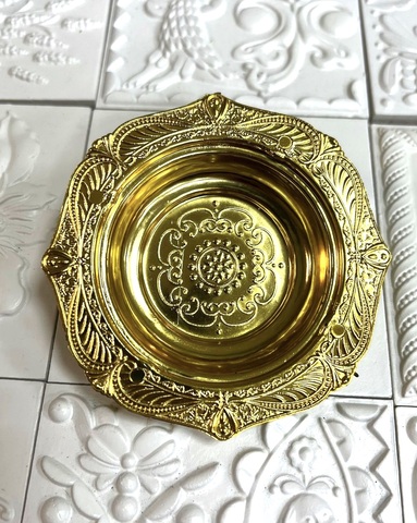 тарелочка, пластик, 9,4см , цвет золото