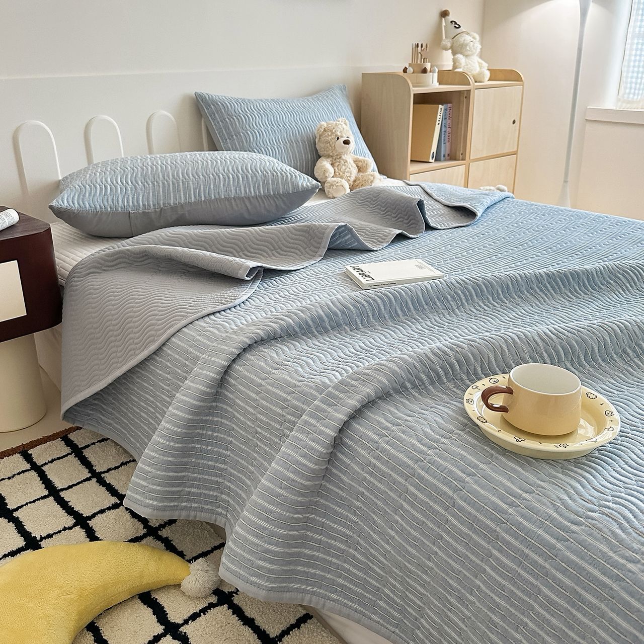 ZEPHYR HOME Покрывало 230х250 Хлопок Серо-голубой полоски