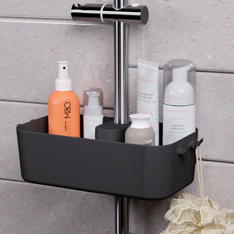 Полка для душа Kvina, цвет базальт, пластик