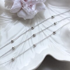 Цепочка с бусинами, звено 1,8*1,1 мм, родий 30 см. А055-2 (30см)