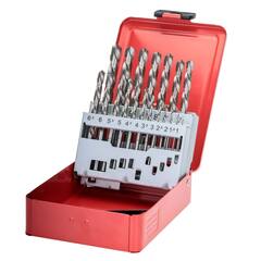 Набор сверл по металлу 1-10мм 19шт HSS-G DIN338 (LH-Левые) Ruko 214214Li