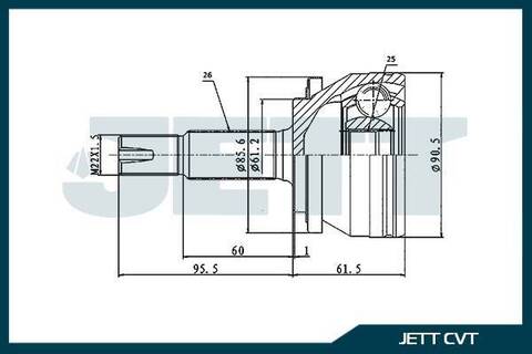 ШРУС внешний JETT V41-9427