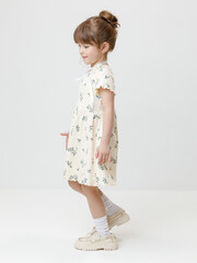 Платье  для девочки  К 5793/айвори,голубика