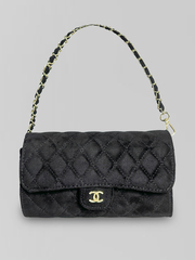 Сумка-клатч 25003 замшевая с золотой фурнитурой