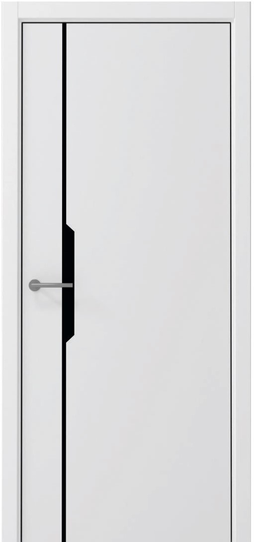 Дверь межкомнатная Альберо (Фрегат) Графика-4 (кромка АБС черная с 4х сторон), цвет белый, винил, глухая