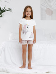 пижама  для девочки  К 1648/сахар,розовый,лесная тайна