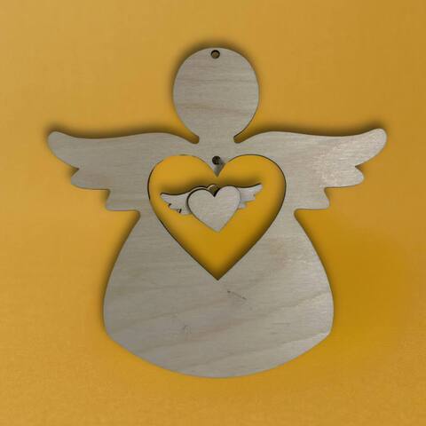 Ангел с сердечком ,17см , фанера