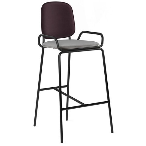 Стул барный Latitude Ror 2 Frame черный/пурпурный/серый