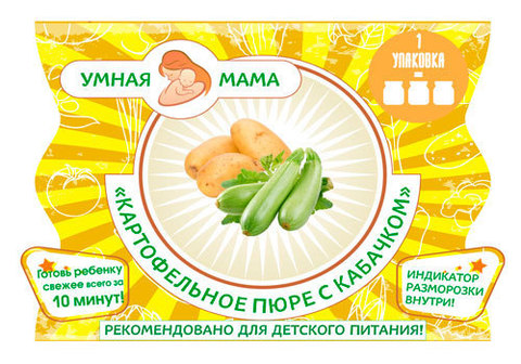 Картофельное пюре с кабачком "Умная мама" замороженное, 200г