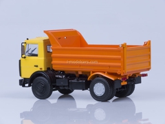 MAZ-5551 tipper later cabin 1988 high body yellow-orange AutoHistory 1:43