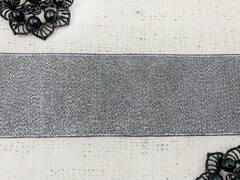 Лента парча, ш. 5 см, чёрный