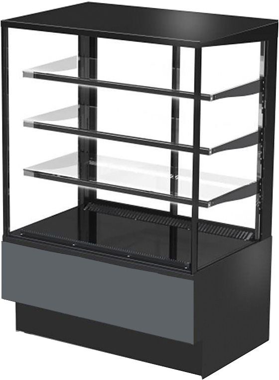 Витрина холодильная ВПС (ADAGIO LX Cube 900 Д) (ЕL.2.G9006гл.A7021гл.B9005мат.P1.PS.RAL9005мат.0)