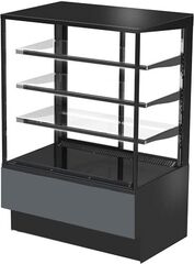 Витрина холодильная ВПС (ADAGIO LX Cube 900 Д) (ЕL.2.G9006гл.A7021гл.B9005мат.P1.PS.RAL9005мат.0)
