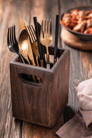 Oak Cutlery Holder