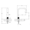 Gessi INCISO Отдельно стоящий излив 160мм, h=240мм, цвет: nero XL 58093#299