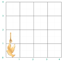 50276- Подвеска ГОЛУБКА из золота 585 пробы