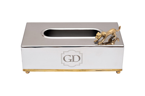 Салфетница 24x13x11см Garda Decor Леопард хром