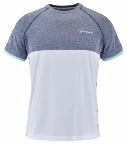 Детская теннисная футболка Babolat Play Crew Neck Tee Boy - white/blue heather