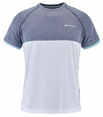 Детская теннисная футболка Babolat Play Crew Neck Tee Boy - white/blue heather