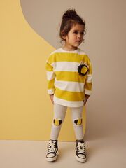 Лонгслив для девочки Next E44-974, Белый, Желтый