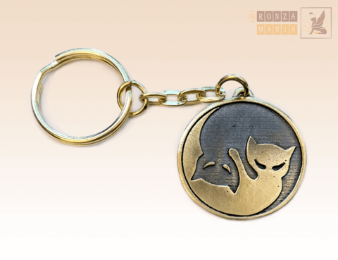 брелок Инь-Янь коты