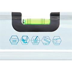 Уровень строительный КОБАЛЬТ Экстра, 2000 мм, профиль 30 x 65 мм, 3 глазка, 2 ручки, V-паз, точность 0,5 мм/м (243-325)