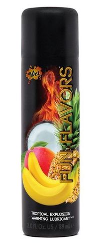 Разогревающий лубрикант Fun Flavors 4-in-1 Tropical Explosion с ароматом тропических фруктов - 89 мл.