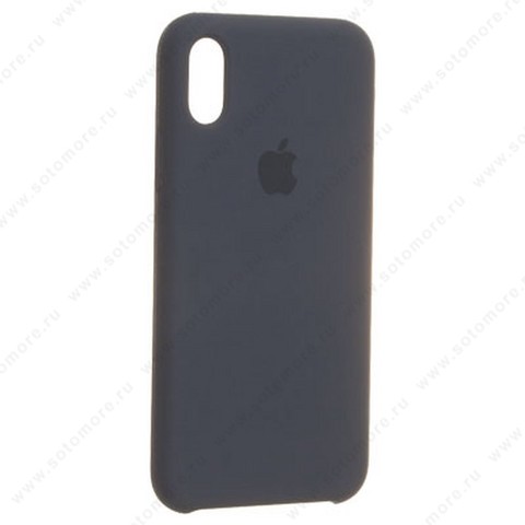 Накладка Silicone Case для Apple iPhone X темно-синий