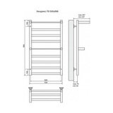 Полотенцесушитель электрический Terminus Хендрикс плюс П9 500x896, ТЭН HT-1 300W, левый/правый