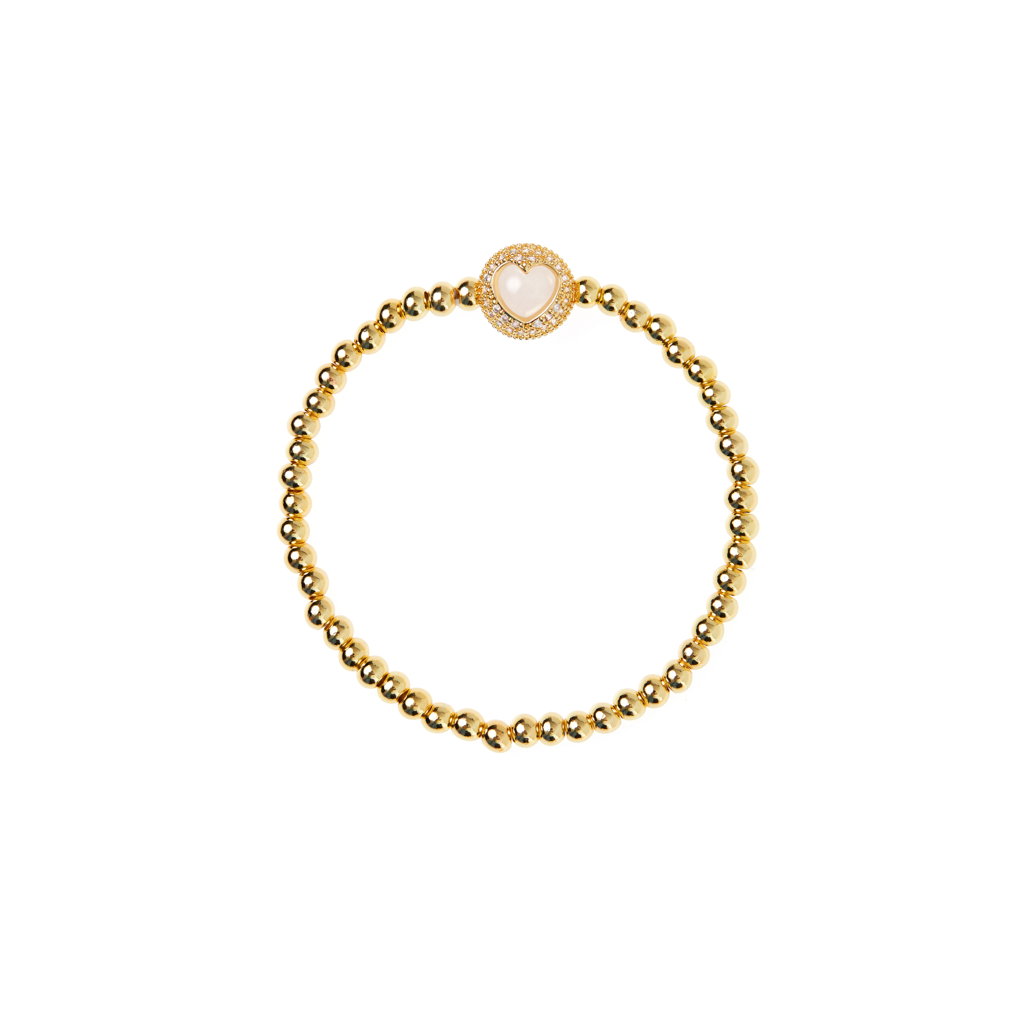 DÉJÀ VU Браслет Gold Puffy Heart Bracelet - White déjà vu браслет colorful gold bracelet
