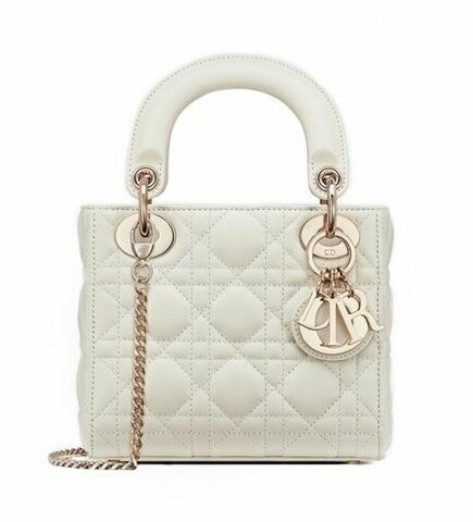 Сумка Dior Lady Dior, модель мини-формата кремовый