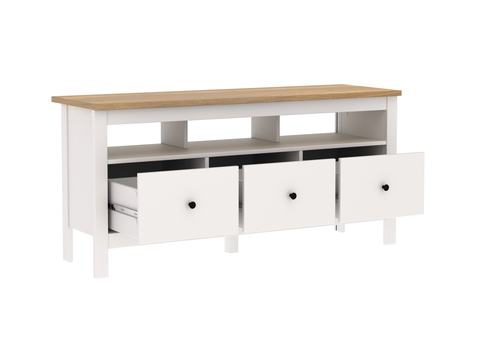 Тумба Сага 3 ящика, 131,2*41,4*62,2 см, белый/ясень