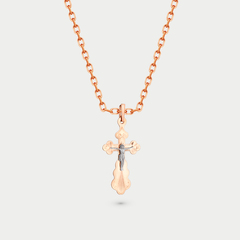 Крест православный из розового золота 585 пробы без вставки (арт. 74277)