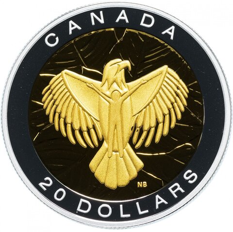 Канада 2014, 20 долларов, серебро. Семь священных учений. Любовь (Орел)
