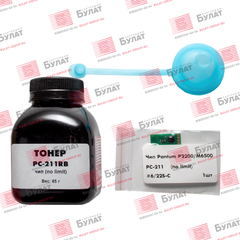 Заправочный комплект БУЛАТ Pantum P2200, M6500 для Pantum PC-211EV (Тонер PC-211RB, чёрный, банка 65 г + многоразовый чип)