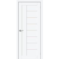Купить Межкомнатная дверь ПЭТ Браво-29 White Silk стекло белое