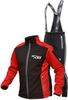 Утеплённый лыжный костюм Ray Race Tour Black-Red мужской с лямками и отстегивающийся спиной