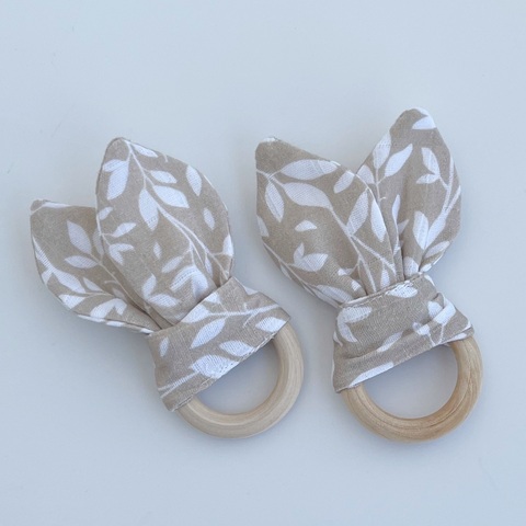 Грызунок шуршащие ушки «Листики бежевые»