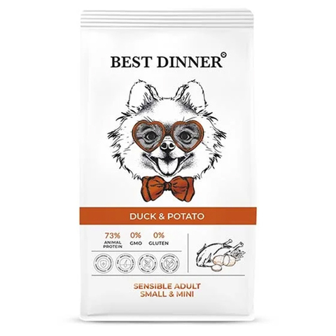 Сухой корм Best Dinner Adult Sensible Mini Duck&Potato, для мелких собак, утка/картофель, 1.5 кг