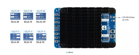 Модуль питания Matek PM20S-2 (4-20S; BEC 5.3-12.2 V; 15 A up to 22 A)