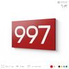 Номер на дверь 997, табличка на дверь для офиса, квартиры, кабинета, аудитории, склада, красная 120х70 мм, Айдентика Технолоджи