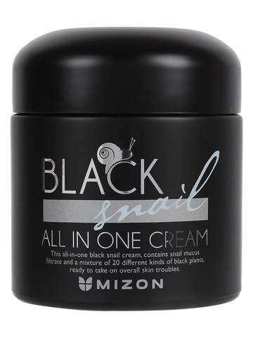 Крем для лица с экстрактом черной улитки Black Snail All In One Cream MIZON