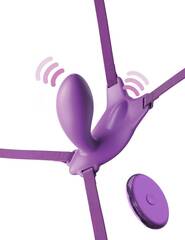 Фиолетовый пояс с вибровкладкой Ultimate G-Spot Butterfly Strap-On - 