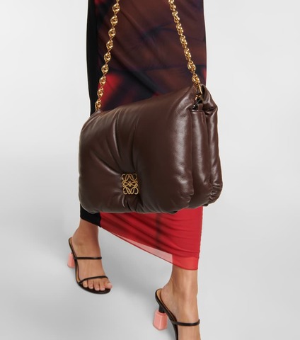 Кожаная сумка Loewe Gate темно-коричневый