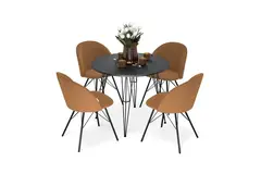 Обеденная группа Шеппорд каменный уголь / горчичный / черный муар